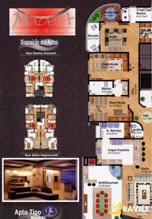 Apartamento na Planta no Ed. Malasia Towers!